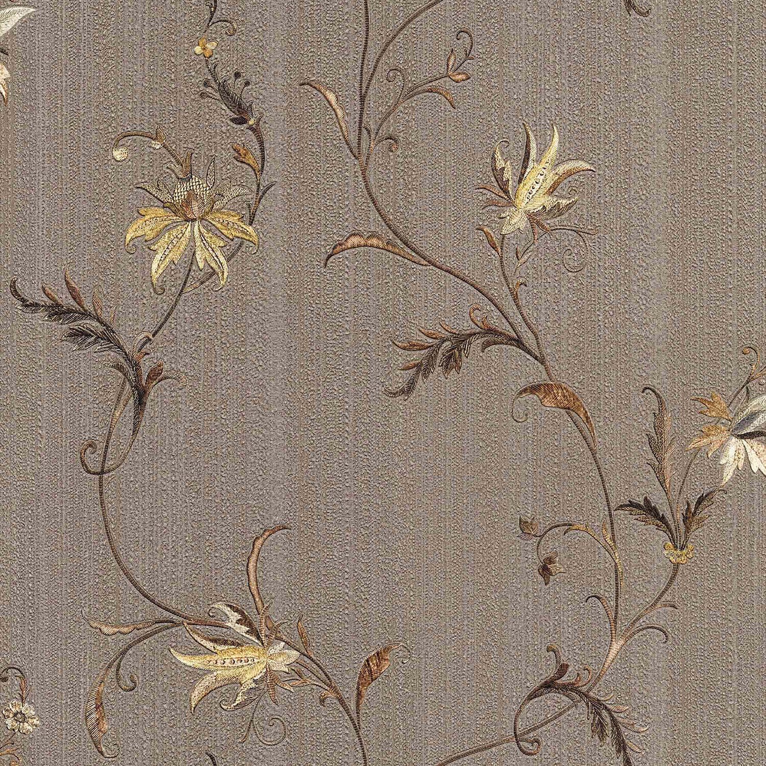 Papel De Parede Cl ssico Colonial Floral Opera Finottato Rolo De 10m 