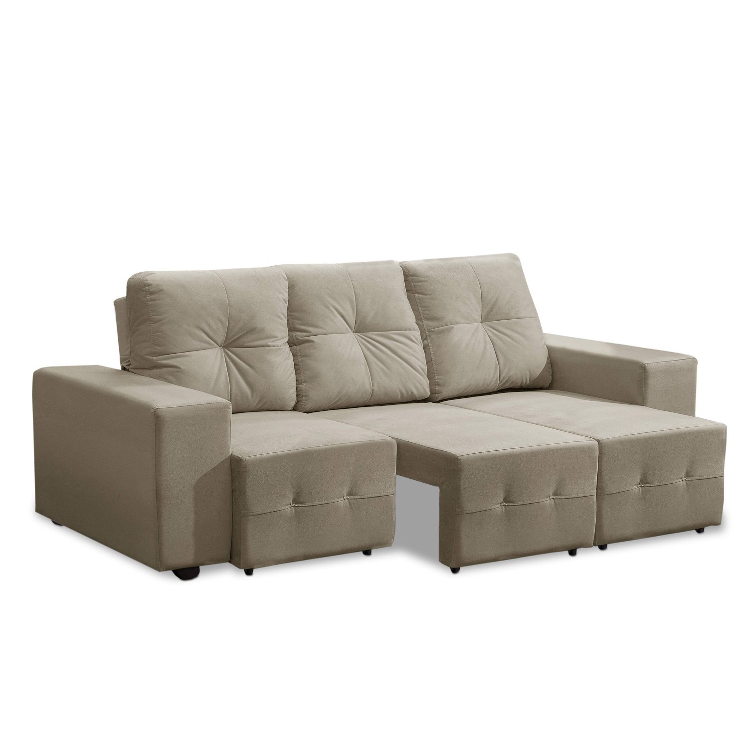 Sofá 3 Lugares América Fratello Bege MadeiraMadeira