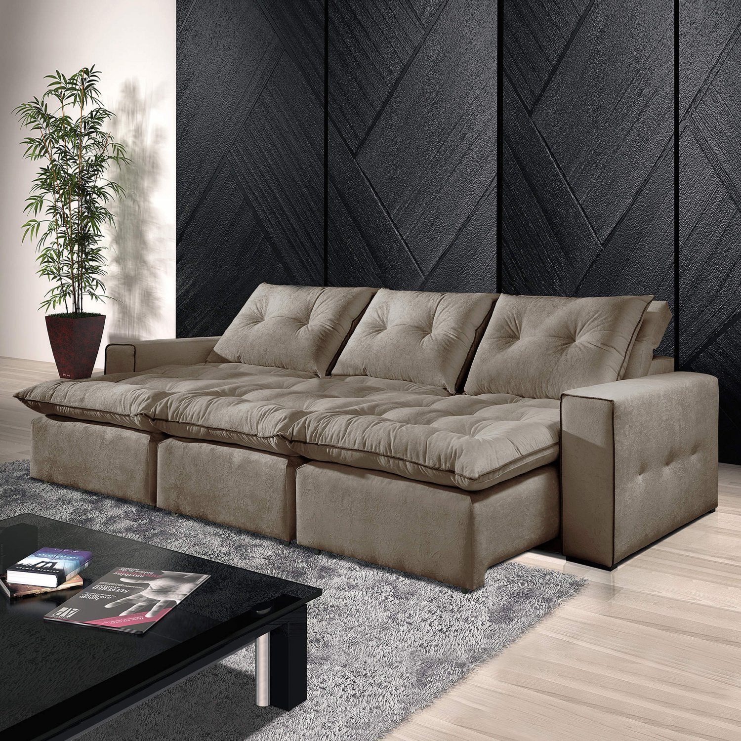 Sofá Retrátil e Reclinável 6 Lugares M26 Martins Estofados MadeiraMadeira