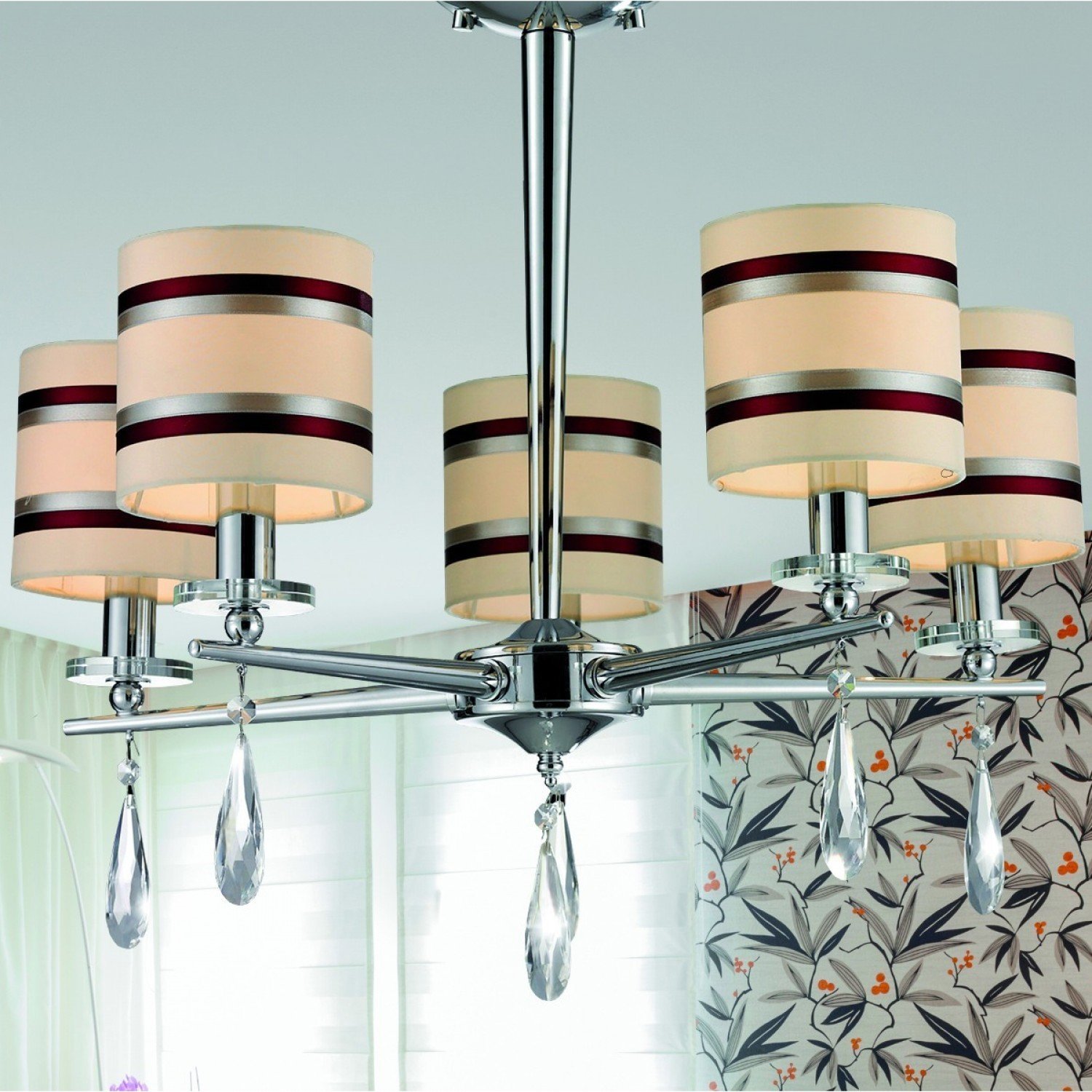 Lustre Candelabro Taschibra Compostela 5 - 5 Lâmpadas Cromado