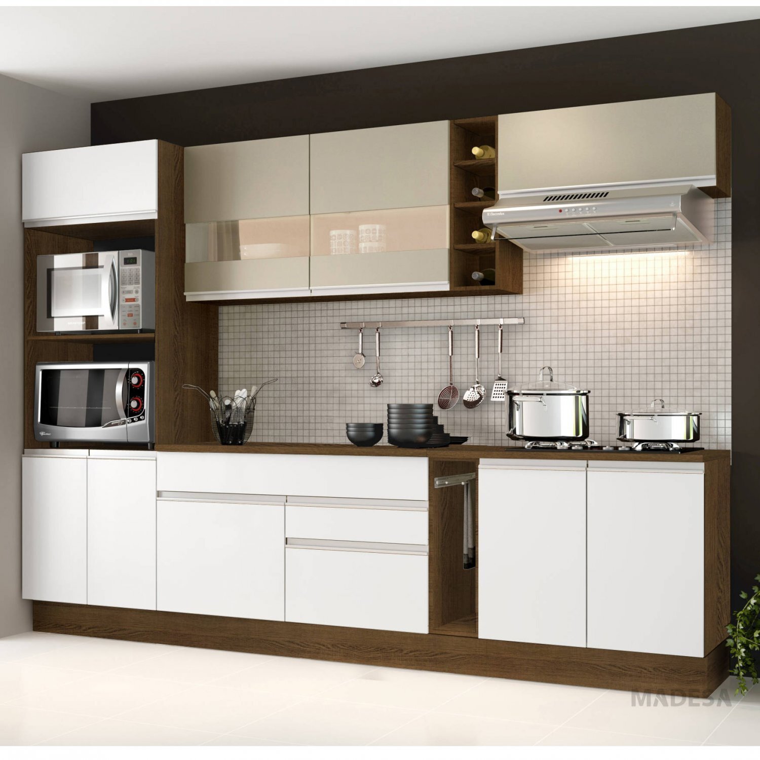 Cozinha Completa 7 peças Vicenza Glamy Madesa Rustic 