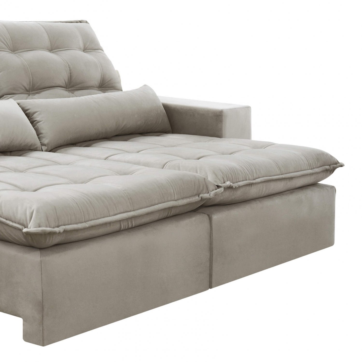 Sofá 2 Módulos de 90cm Cada França Fatto Estofados Cinza MadeiraMadeira