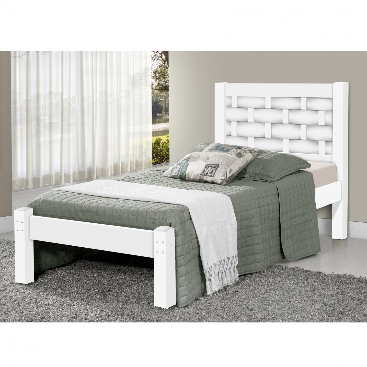 Cama Solteiro Laila J A M veis Branco Lilas MadeiraMadeira cama-solteiro-laila-j-a-m-veis-branco-lilas-madeiramadeira