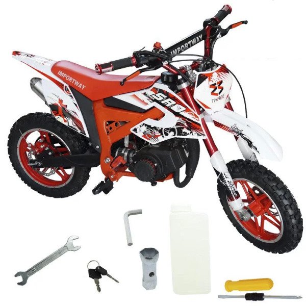 Mini Moto Infantil Partida Elétrica Gasolina 2t 49cc Cross Trilha